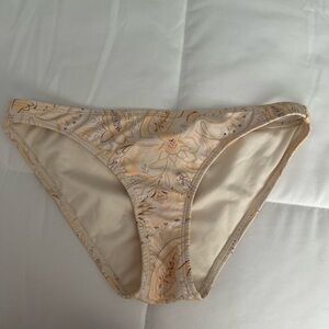 Kohl's Floral Bikini Bottom - Cream and Tan